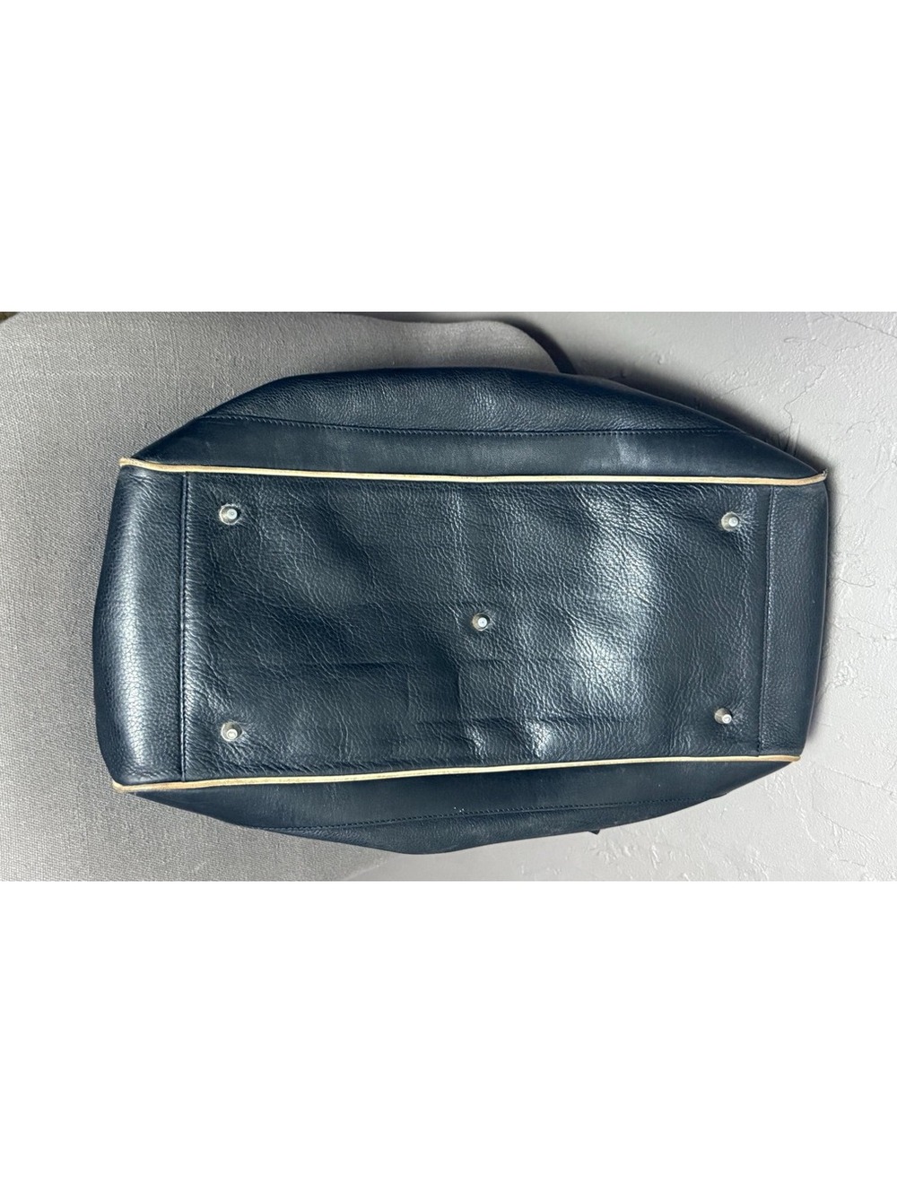 1990's Black Leather Bowling Bag by DKNY Large Doctors Shoulder Bag - Picture 10 of 15